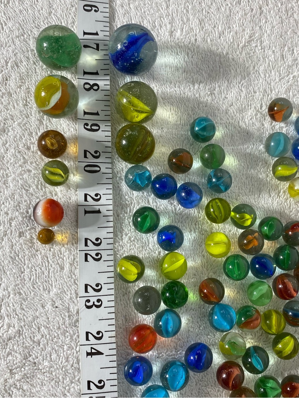Vintage Marbles Lot 80+ Includes 4 Rare 6 Vane Multicolour Cat's Eyes & Shooters - Picture 7 of 8